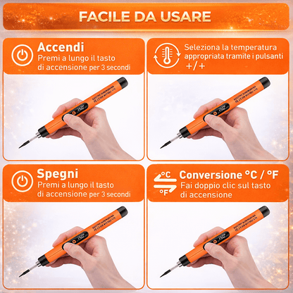Pistola saldante a temperatura regolabile