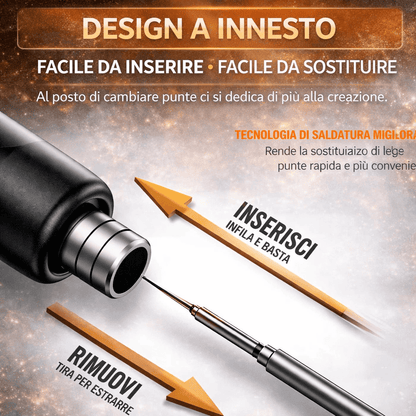 Pistola saldante a temperatura regolabile