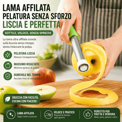 Sbucciatore e affettatore per frutta 2 in 1