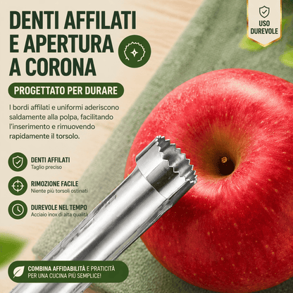 Sbucciatore e affettatore per frutta 2 in 1