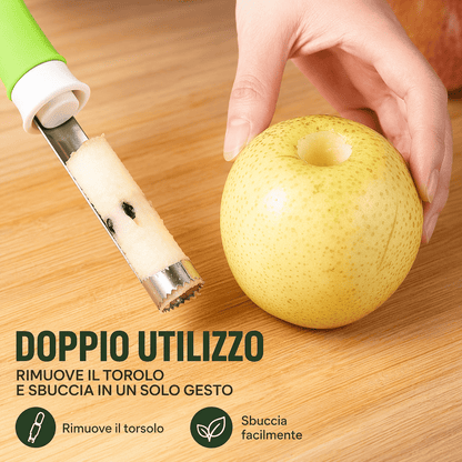 Sbucciatore e affettatore per frutta 2 in 1