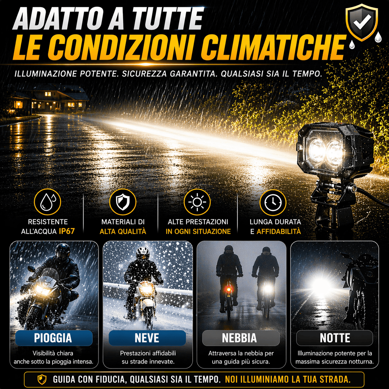 Faro a doppia lente per auto