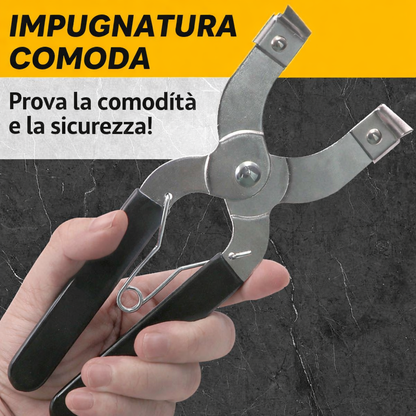 Pinza per fasce elastiche del pistone