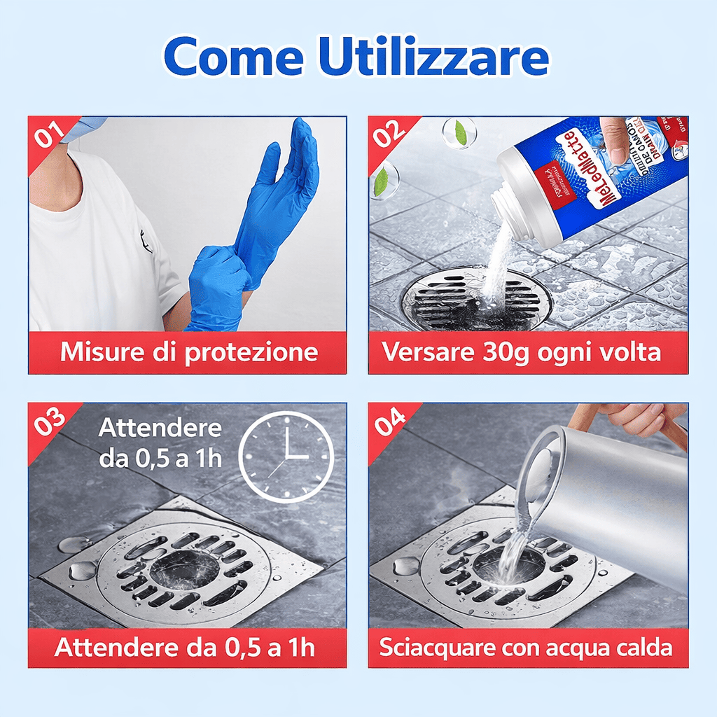 Agente per la disostruzione delle tubazioni