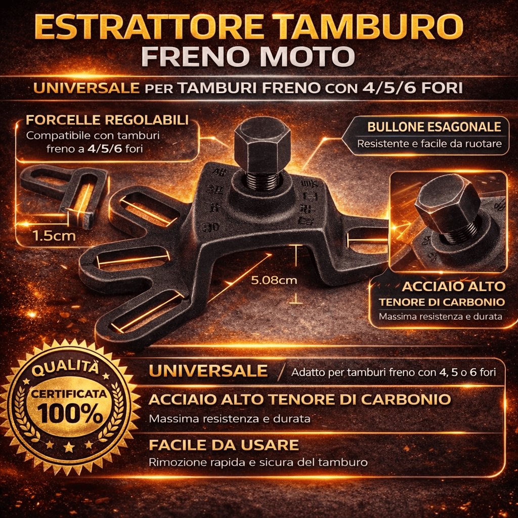 Estrattore per tamburi dei freni in metallo