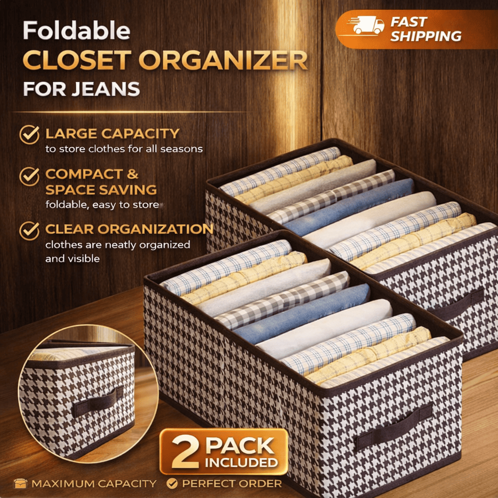 Organizzatore pieghevole per jeans da armadio