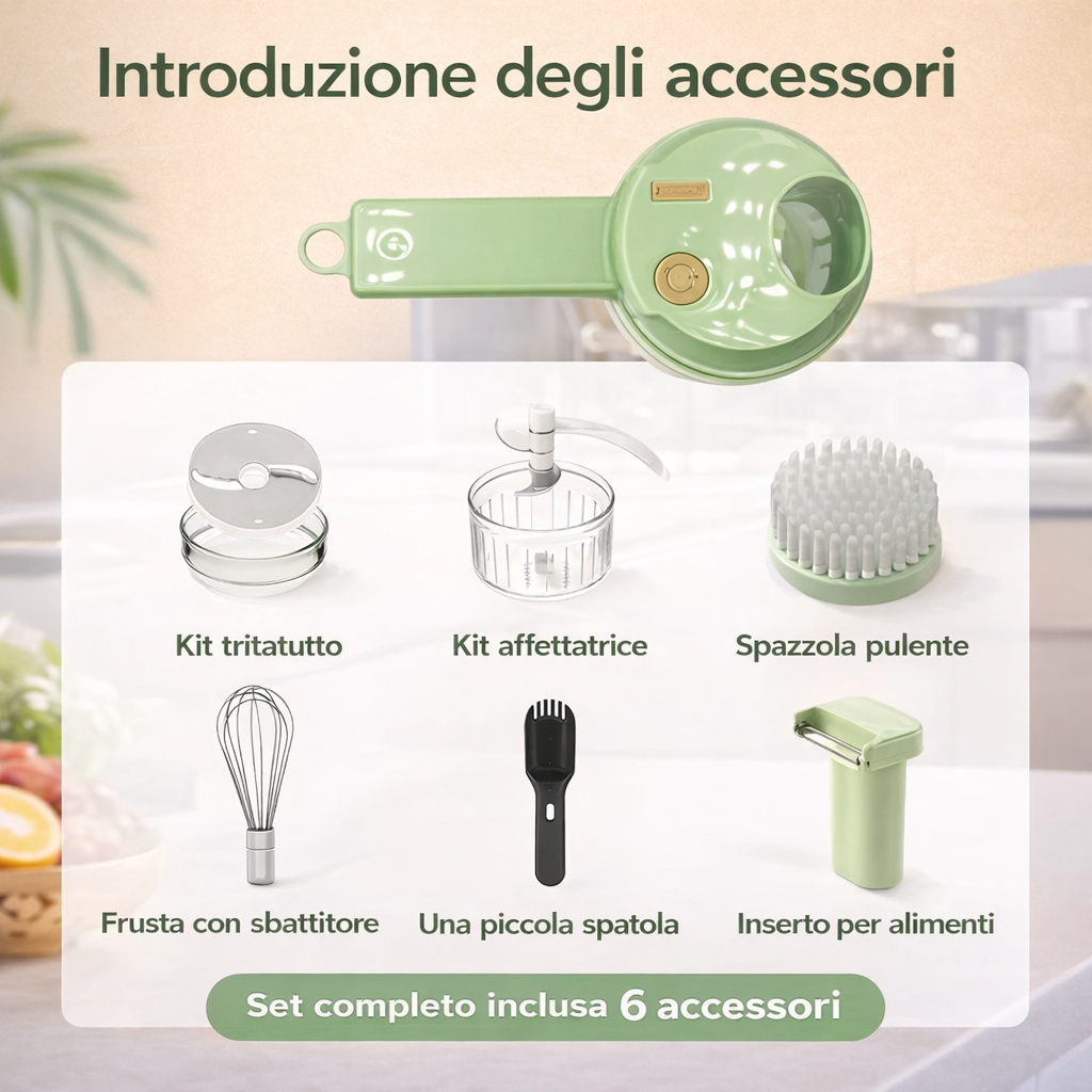 Tagliaverdure Elettrico Multifunzione Compatto