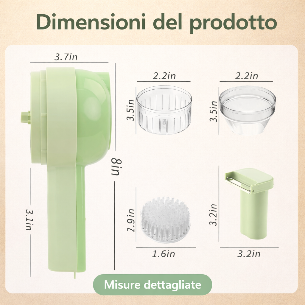 Tagliaverdure Elettrico Multifunzione Compatto