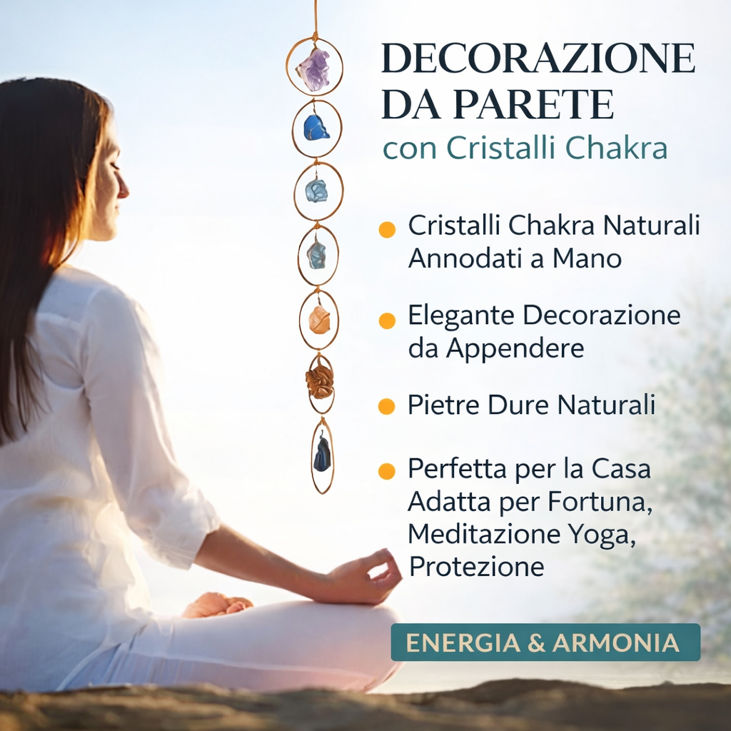 Decorazione da Parete con Cristalli dei Sette Chakra