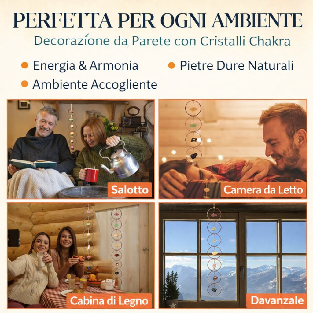 Decorazione da Parete con Cristalli dei Sette Chakra