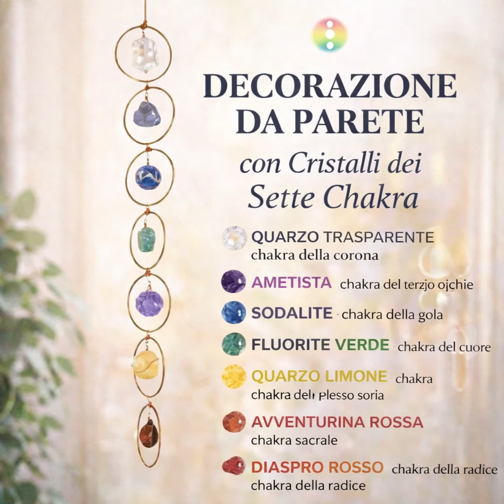 Decorazione da Parete con Cristalli dei Sette Chakra