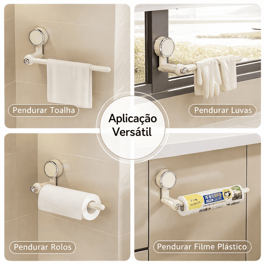 Asta appendiabiti multifunzione a ventosa