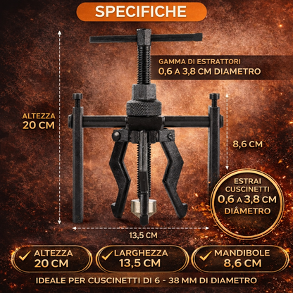 Estrattore a Tre Bracci per Cuscinetti