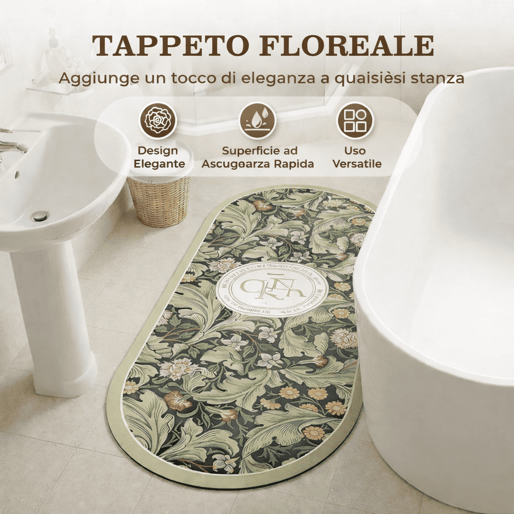 Tappetino da bagno ovale super assorbente antiscivolo