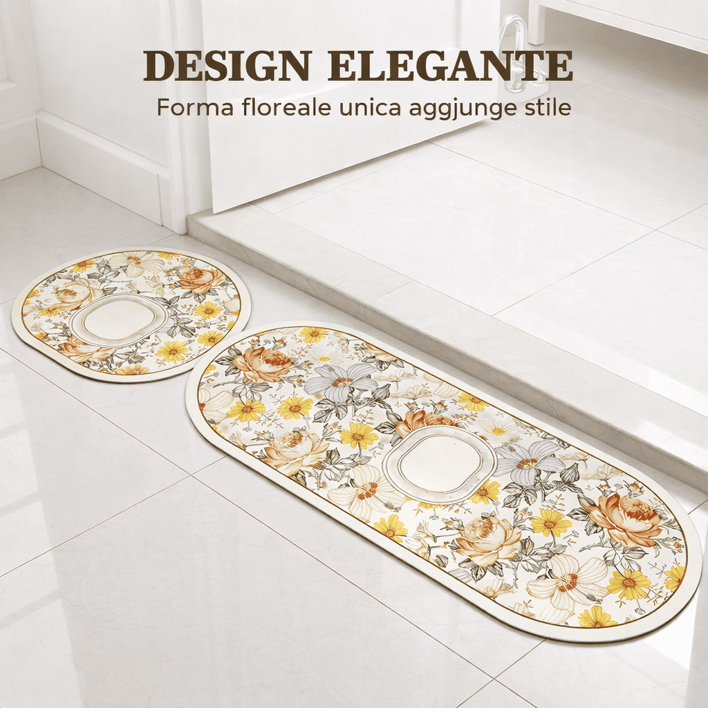 Tappetino da bagno ovale super assorbente antiscivolo