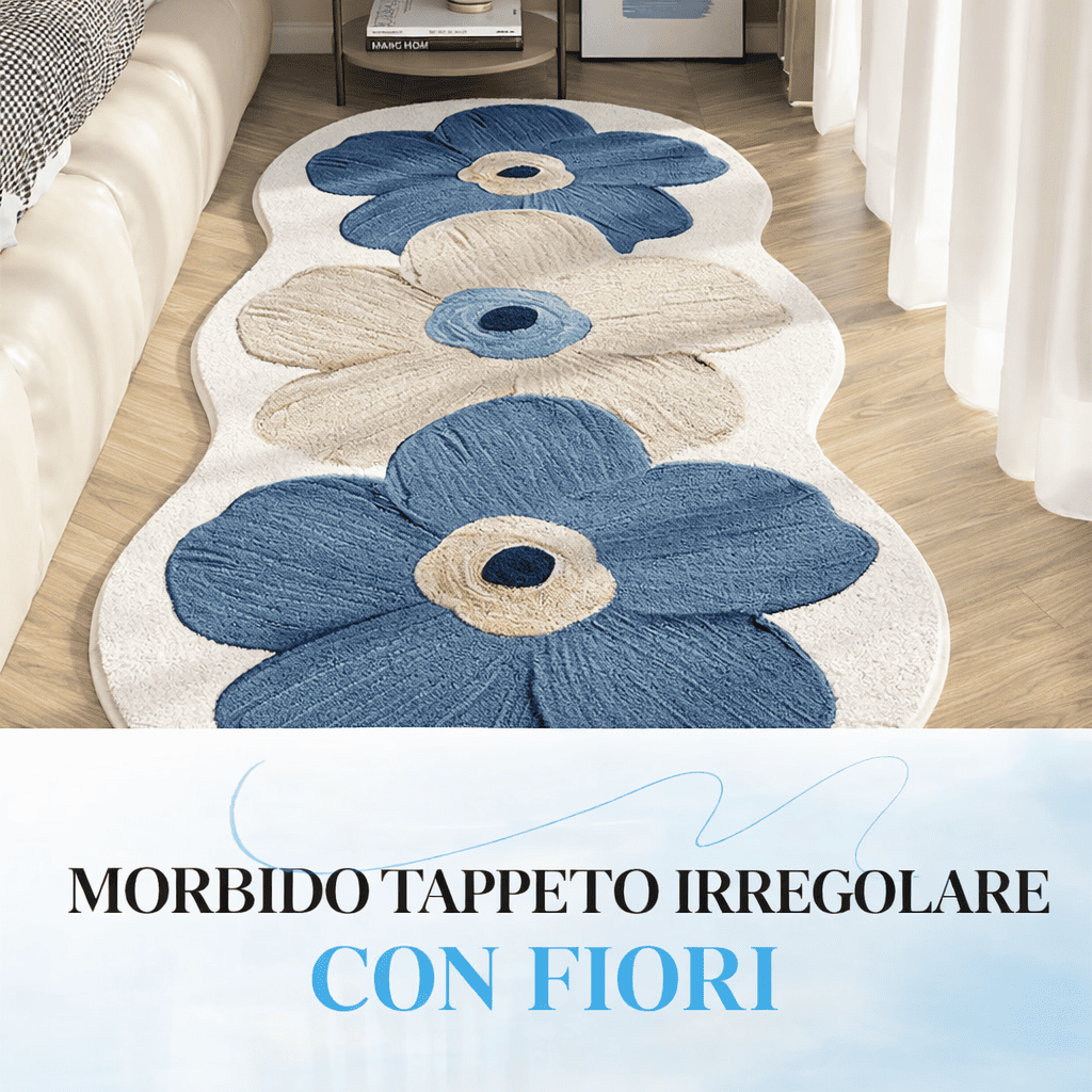 Tappeto morbido con motivo floreale irregolare