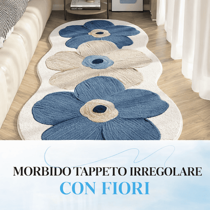 Tappeto morbido con motivo floreale irregolare
