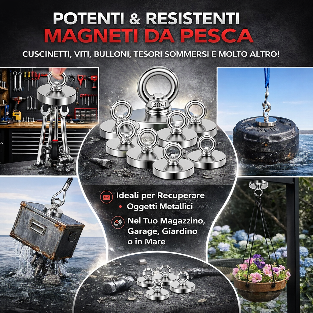 Magnete extra forte per recupero oggetti metallici