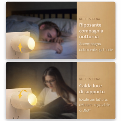 Luce Notturna LED con Sensore di Luce e Rotazione a 360°