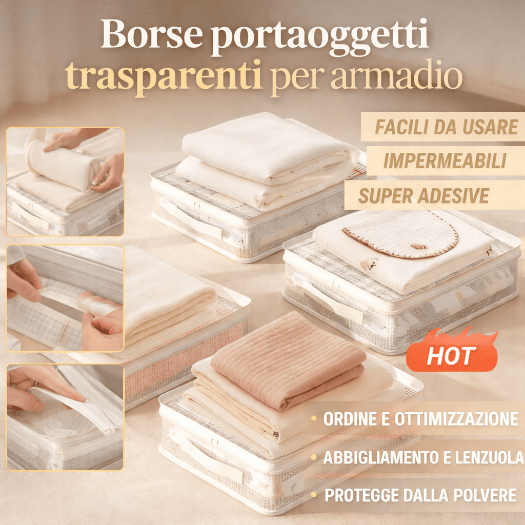 Borse portaoggetti trasparenti per armadio