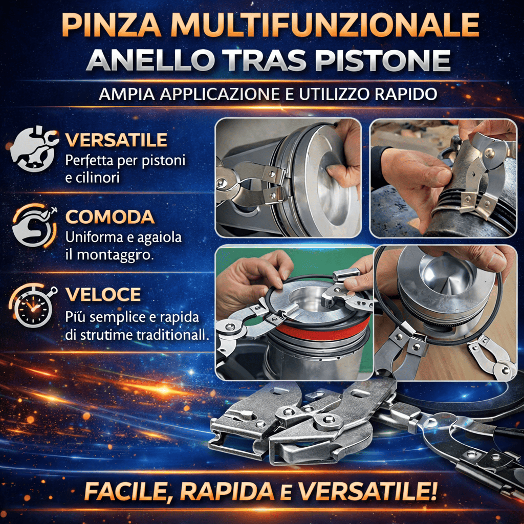 Pinza per fasce elastiche del pistone