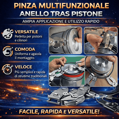 Pinza per fasce elastiche del pistone