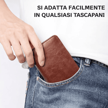 Nuovo portafoglio antifurto da uomo in vera pelle
