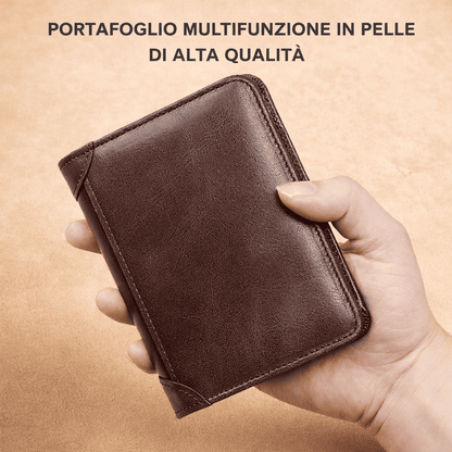Nuovo portafoglio antifurto da uomo in vera pelle