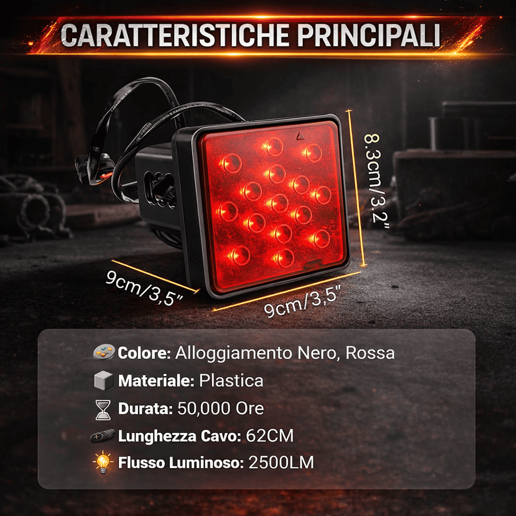 Luce Freno LED Universale 12V per Rimorchio