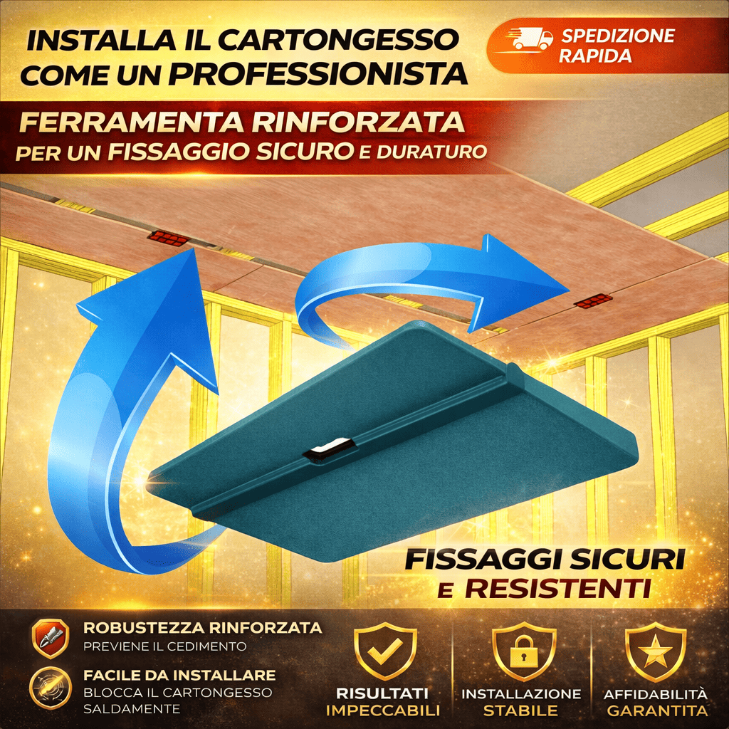 Ferramenta Rinforzata per l’Installazione del Cartongesso