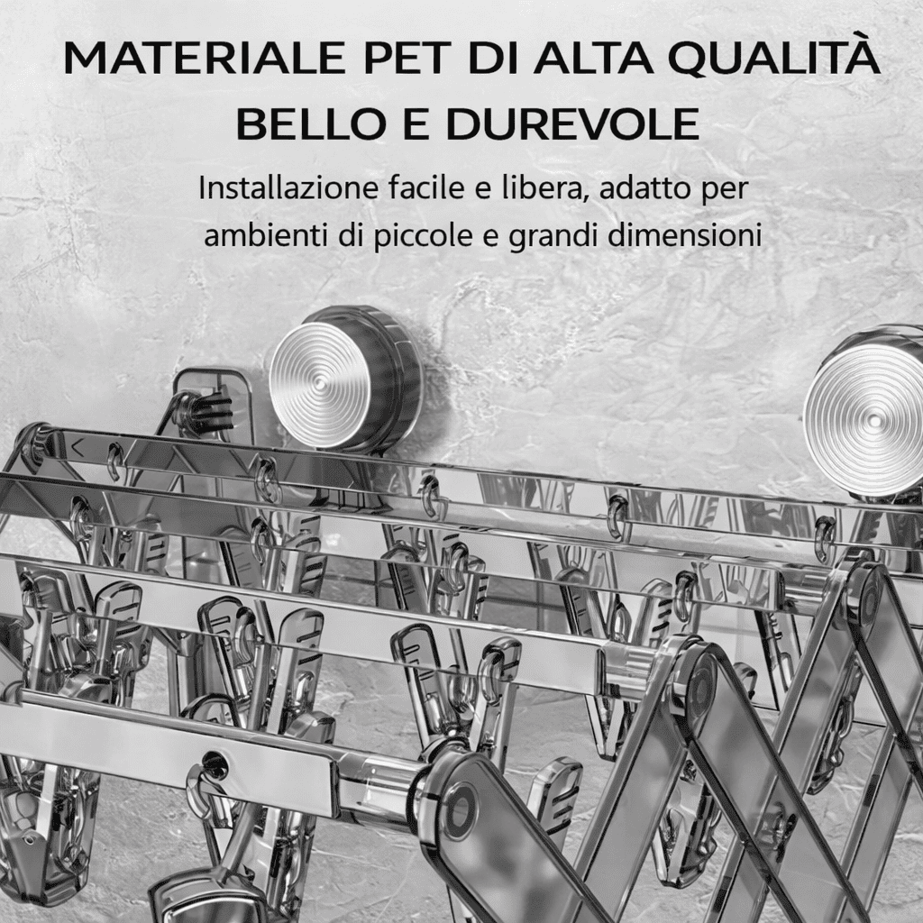 Stendibiancheria pieghevole con ventosa
