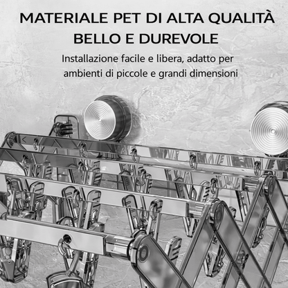 Stendibiancheria pieghevole con ventosa