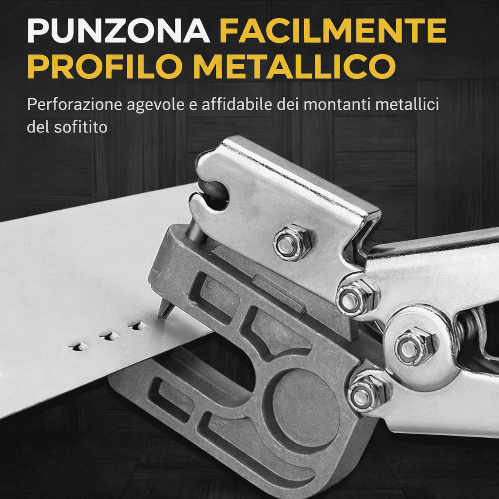 Pinza crimpatrice per montanti metallici