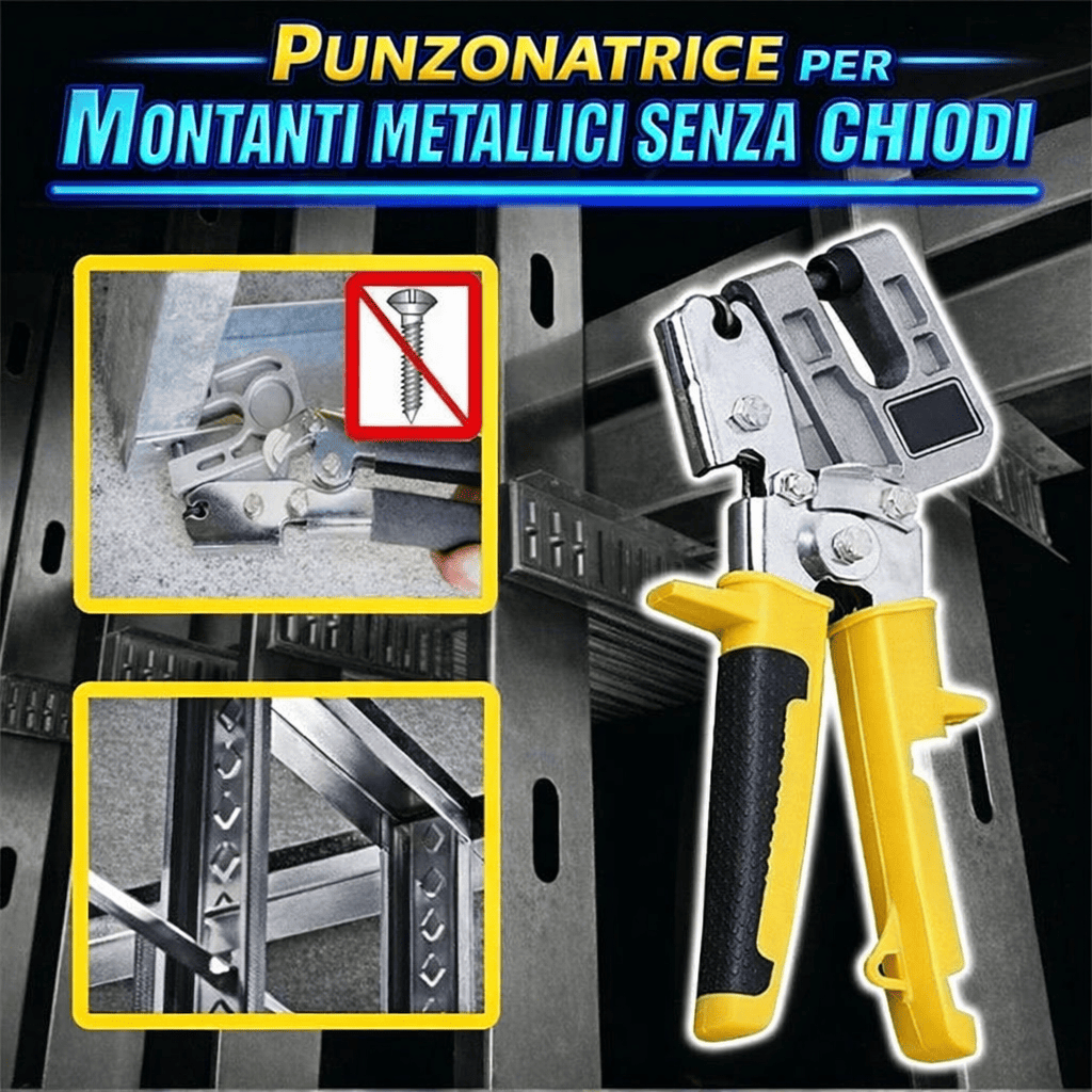 Pinza crimpatrice per montanti metallici