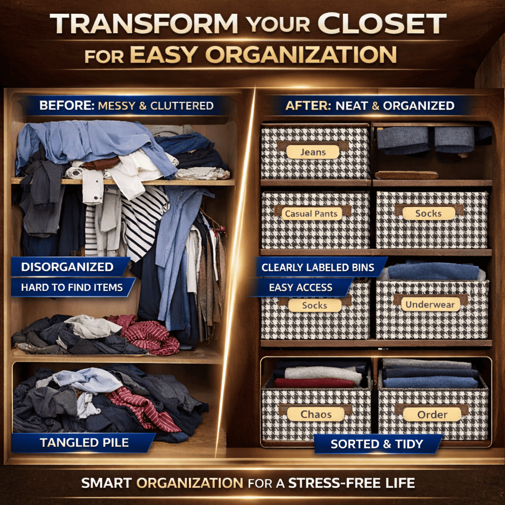 Organizzatore pieghevole per jeans da armadio