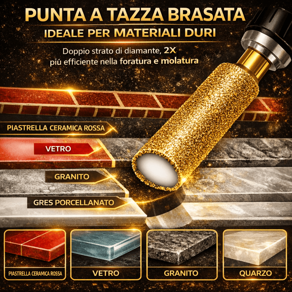 Sega a tazza brasata e punta di levigatura