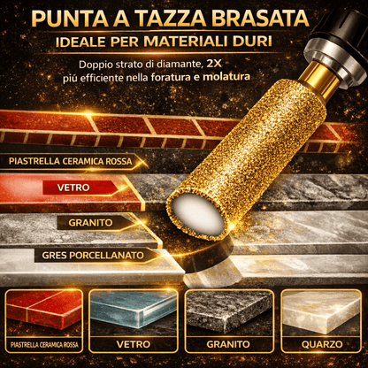 Sega a tazza brasata e punta di levigatura