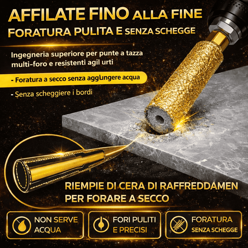 Sega a tazza brasata e punta di levigatura
