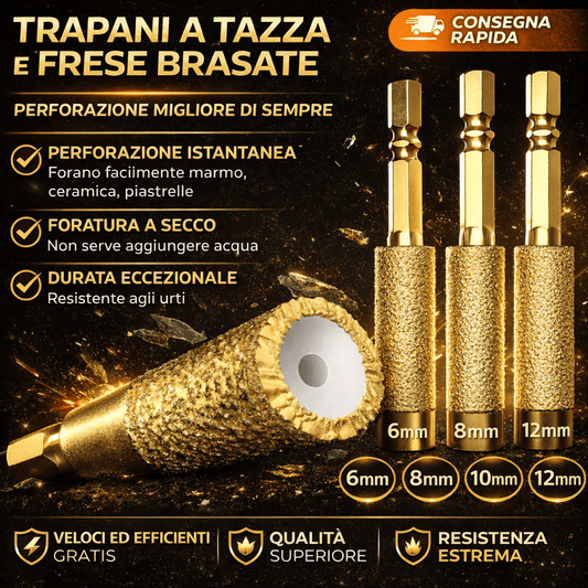 Sega a tazza brasata e punta di levigatura