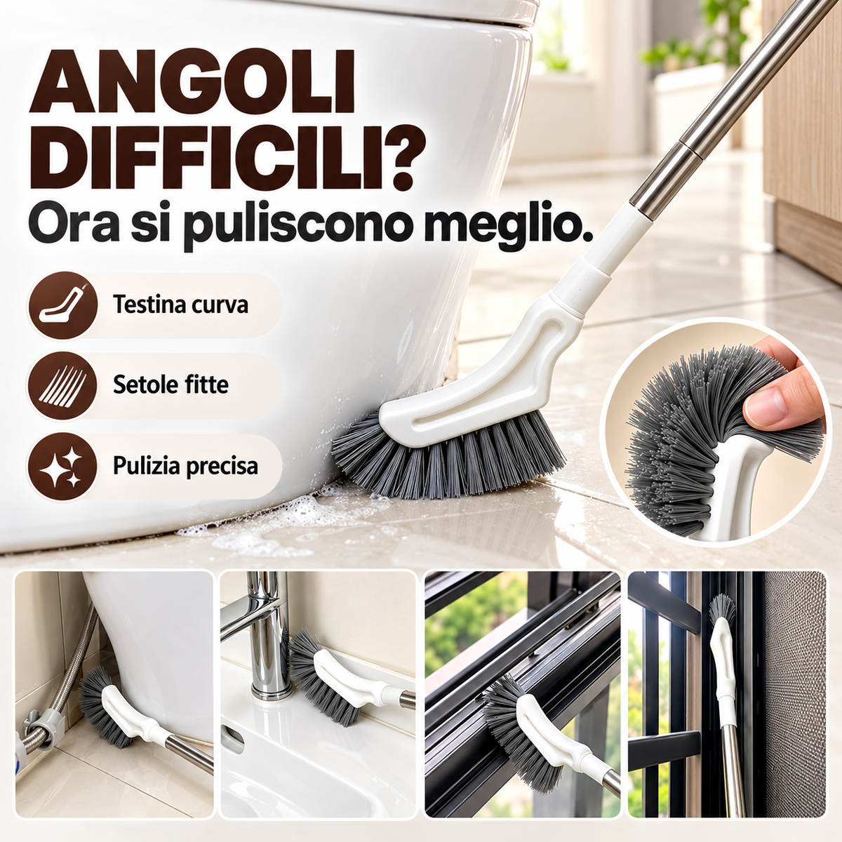 Spazzola Telescopica per Angoli e Fessure