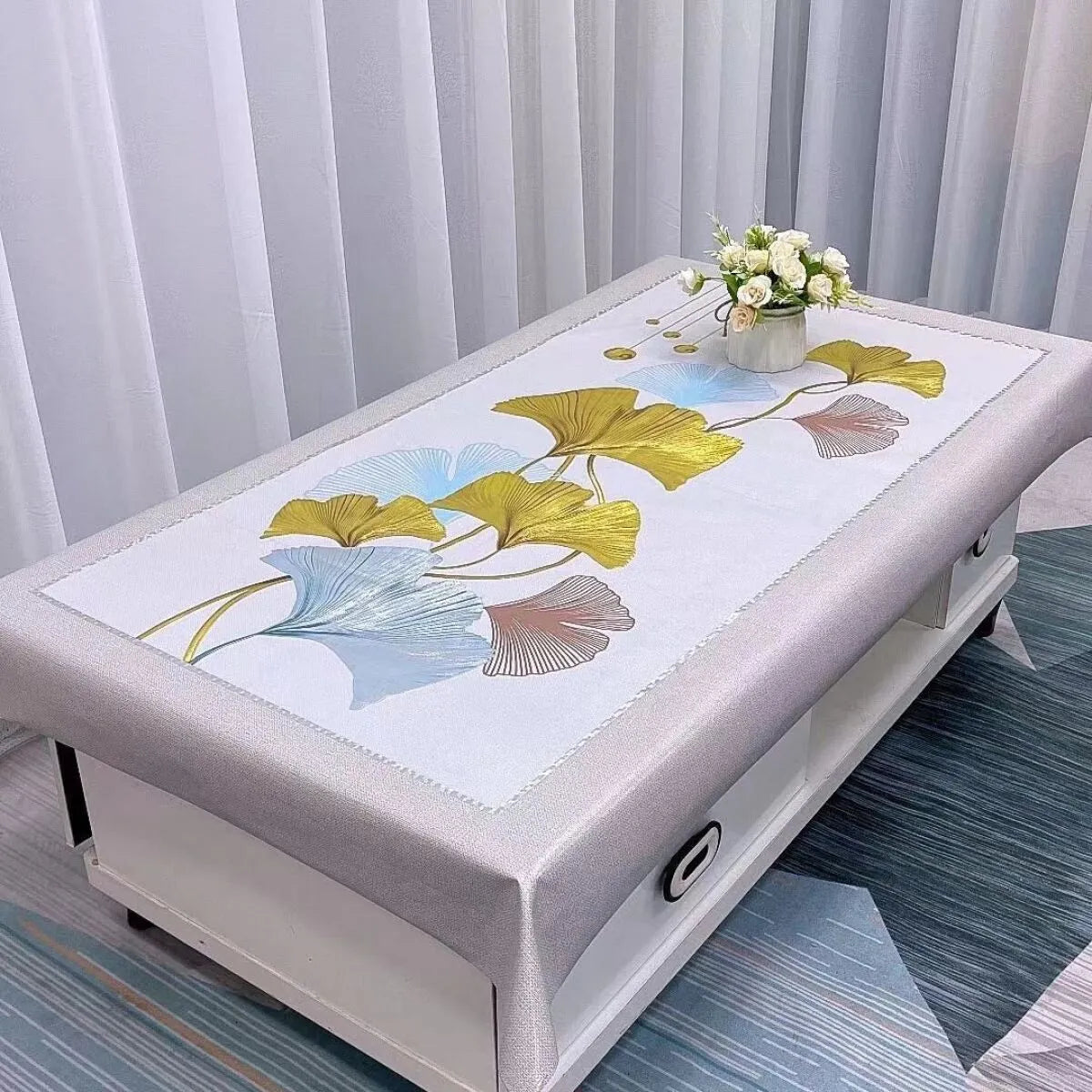 Tovaglia decorativa impermeabile con foglie di ginkgo