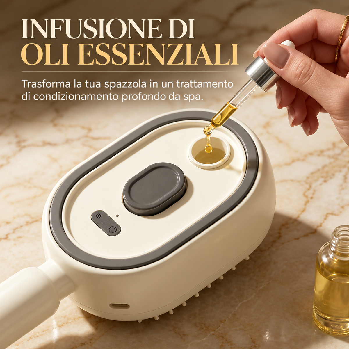 Pettine Massaggiante Elettrico 3-in-1 con Nebulizzatore e Cuscino d’Aria