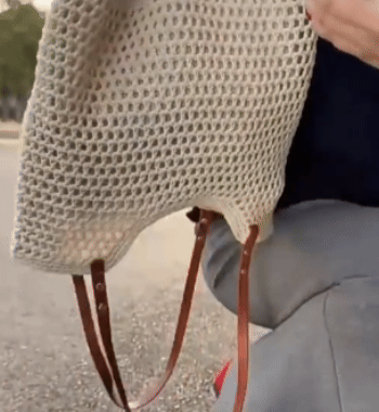 Borsa Da Spiaggia In Paglia Intrecciata Grande Stile Vintage