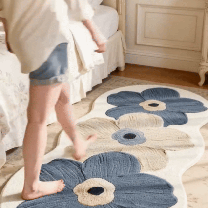 Tappeto Floreale Antiscivolo Effetto Cashmere
