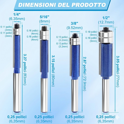 Kit Professionale di Frese per Legno Tagli Precisi e Finiture Perfette 🔥