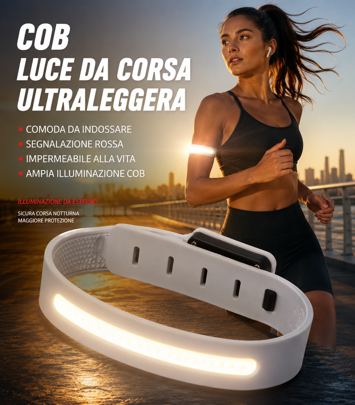 Luce COB Da Corsa Ultra Leggera