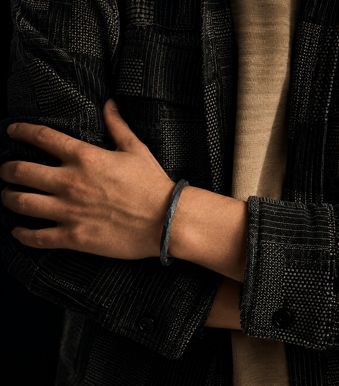 Bracciale Uomo Wu Teng Artigianale Nero