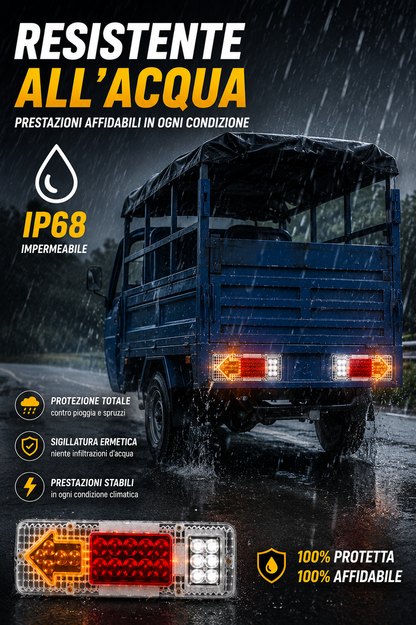 Kit Fari Posteriori a LED 12V/24V per Camion e Rimorchi (Modello 130/131)