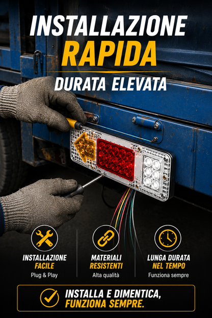 Kit Fari Posteriori a LED 12V/24V per Camion e Rimorchi (Modello 130/131)