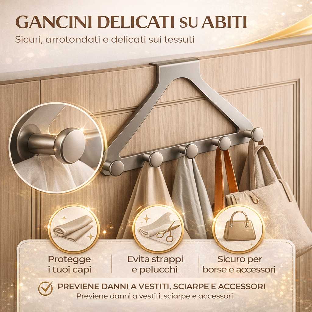 🔥 Appendiabiti da porta a 6 ganci senza foratura 🔥